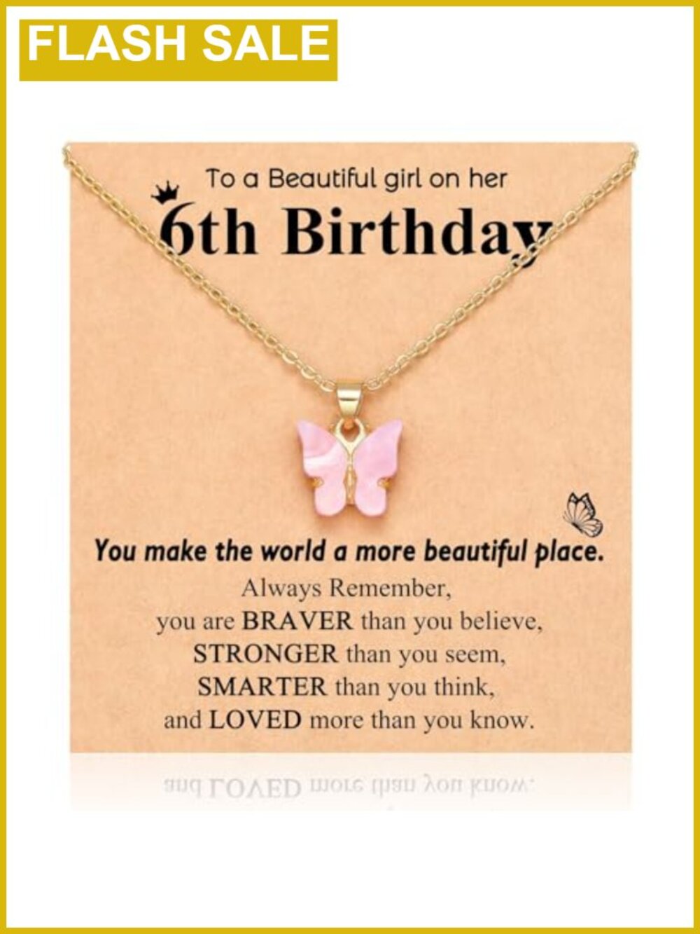 Butterfly Necklace Gold Plated Stainless Steel Pink Crystal Pendant Birthday